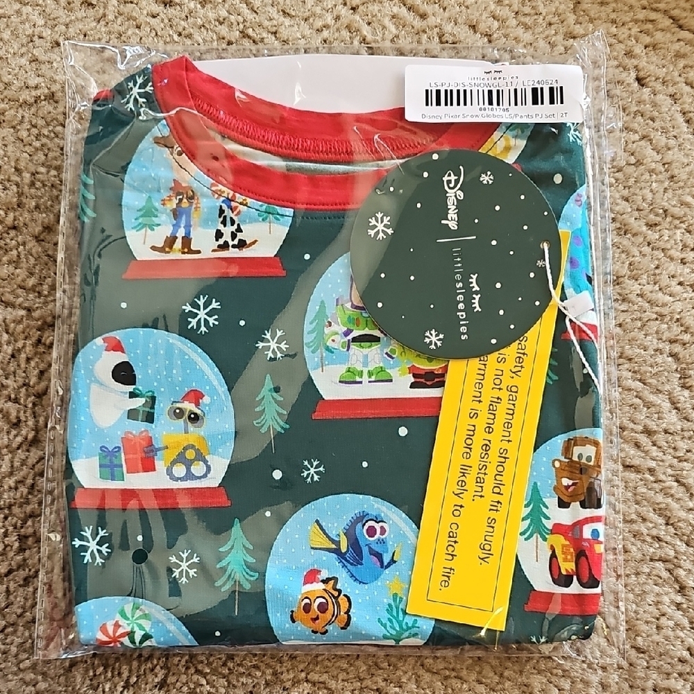 Little Sleepies Pixar Christmas Pajama Set Size 2T